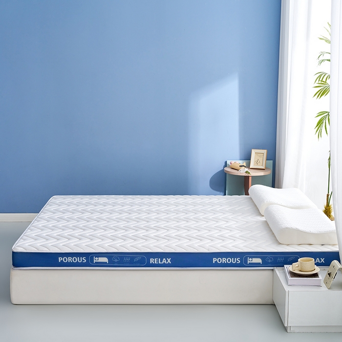 91家纺网 家纺一手货源 找家纺 合纵跨境工厂 2025新款17/25D记忆海绵床垫跨境外贸JIT一件代发TEMU亚马逊希音包过核价立体波浪款 立体波浪-蓝边白 5cm