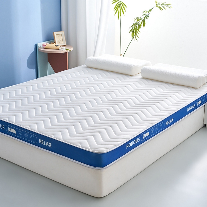 91家纺网 家纺一手货源 找家纺 合纵跨境工厂 2025新款17/25D记忆海绵床垫跨境外贸JIT一件代发TEMU亚马逊希音包过核价立体波浪款 立体波浪-蓝边白 5cm