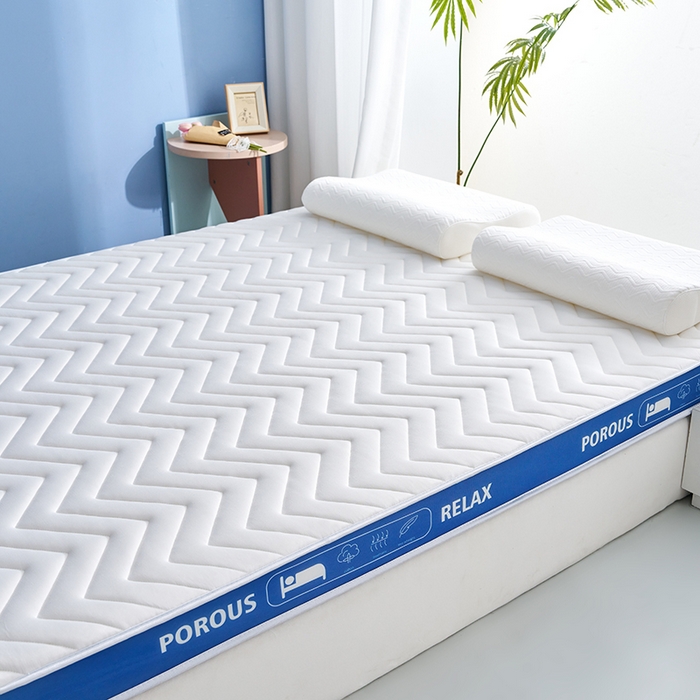 91家纺网 家纺一手货源 找家纺 合纵跨境工厂 2025新款17/25D记忆海绵床垫跨境外贸JIT一件代发TEMU亚马逊希音包过核价立体波浪款 立体波浪-蓝边白 5cm