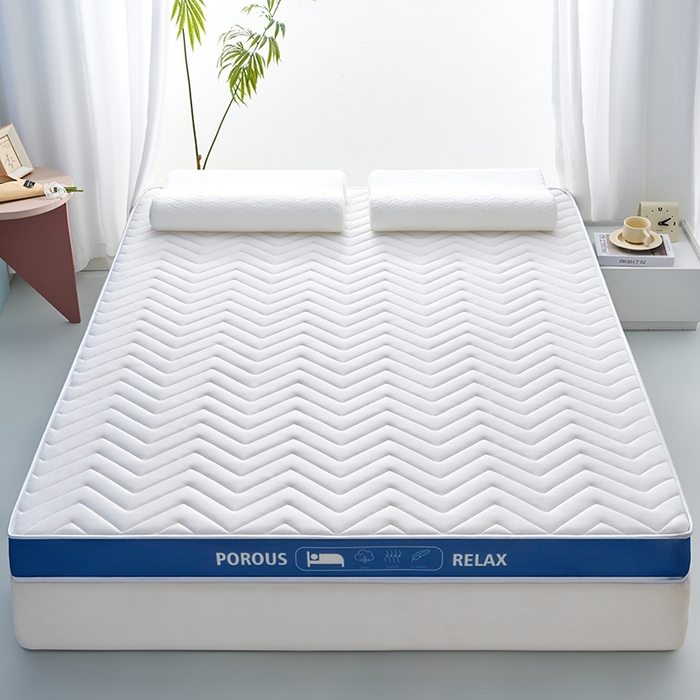 91家纺网 家纺一手货源 找家纺 合纵跨境工厂 2025新款17/25D记忆海绵床垫跨境外贸JIT一件代发TEMU亚马逊希音包过核价立体波浪款 立体波浪-蓝边白 9cm