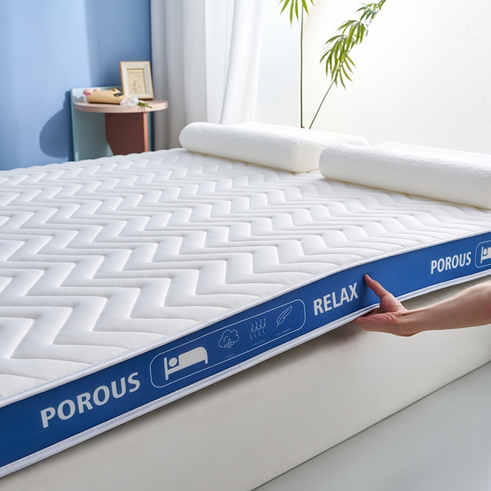 91家纺网 家纺一手货源 找家纺 合纵跨境工厂 2025新款17/25D记忆海绵床垫跨境外贸JIT一件代发TEMU亚马逊希音包过核价立体波浪款 立体波浪-蓝边白 9cm