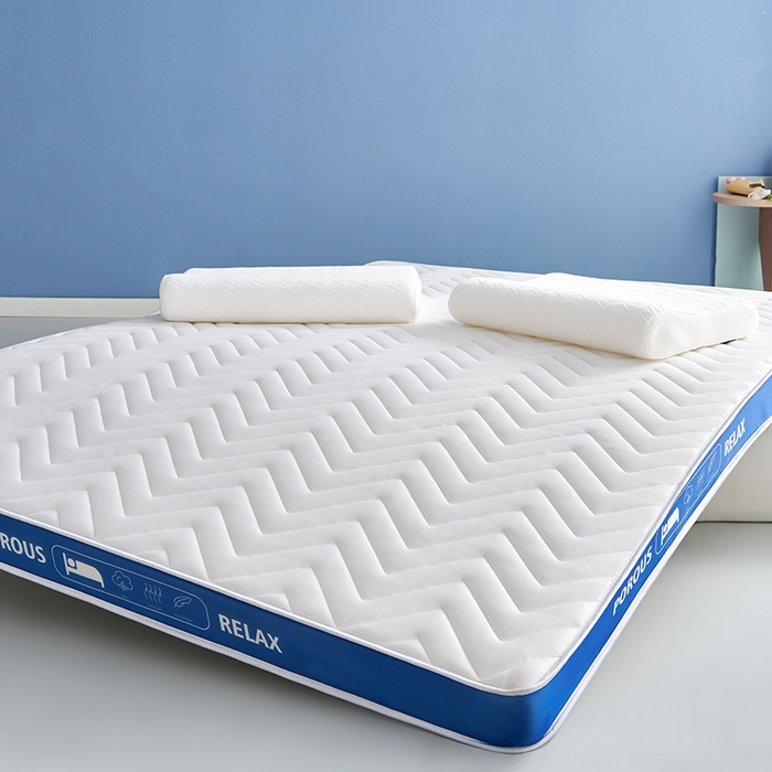 91家纺网 家纺一手货源 找家纺 合纵跨境工厂 2025新款17/25D记忆海绵床垫跨境外贸JIT一件代发TEMU亚马逊希音包过核价立体波浪款 立体波浪-蓝边白 9cm