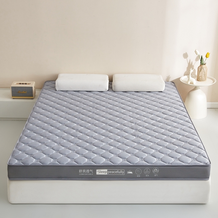 91家纺网 家纺一手货源 找家纺 合纵跨境工厂 2025新款17/25D记忆海绵床垫跨境外贸JIT一件代发TEMU亚马逊希音包过核价立体水波纹 立体回字格灰