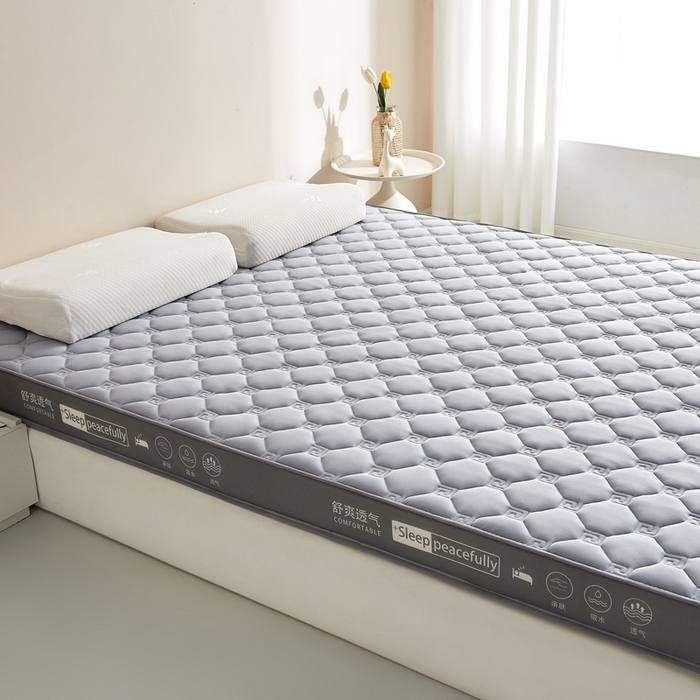 91家纺网 家纺一手货源 找家纺 合纵跨境工厂 2025新款17/25D记忆海绵床垫跨境外贸JIT一件代发TEMU亚马逊希音包过核价立体水波纹 立体回字格灰