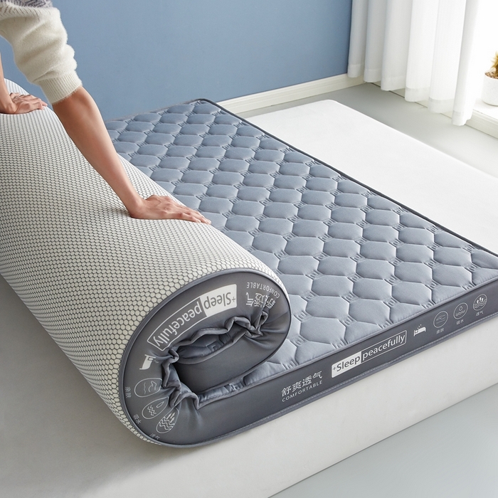 91家纺网 家纺一手货源 找家纺 合纵跨境工厂 2025新款17/25D记忆海绵床垫跨境外贸JIT一件代发TEMU亚马逊希音包过核价立体水波纹 立体回字格灰