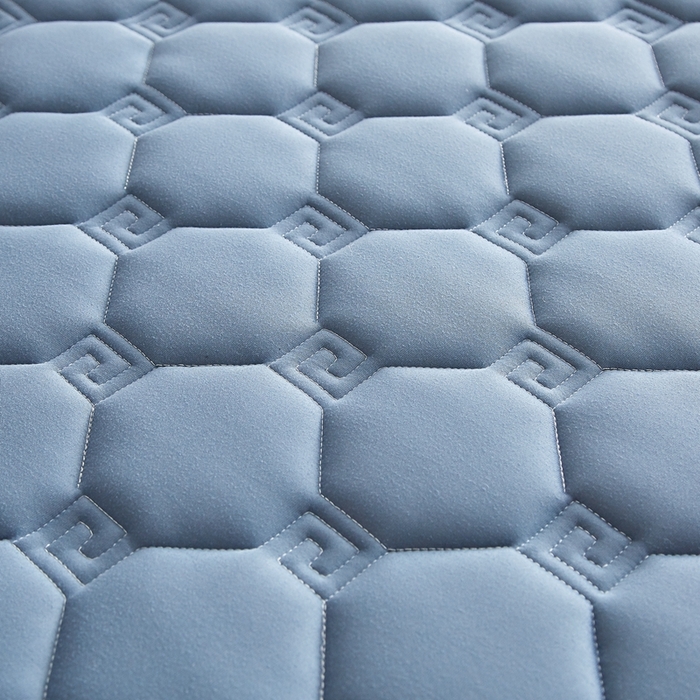 91家纺网 家纺一手货源 找家纺 合纵跨境工厂 2025新款17/25D记忆海绵床垫跨境外贸JIT一件代发TEMU亚马逊希音包过核价立体水波纹 立体回字格蓝