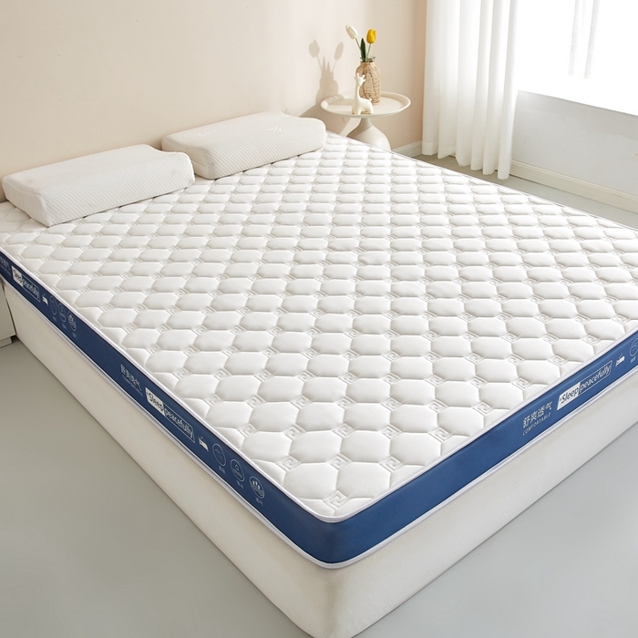 91家纺网 家纺一手货源 找家纺 合纵跨境工厂 2025新款17/25D记忆海绵床垫跨境外贸JIT一件代发TEMU亚马逊希音包过核价立体水波纹 立体回字格深蓝边白