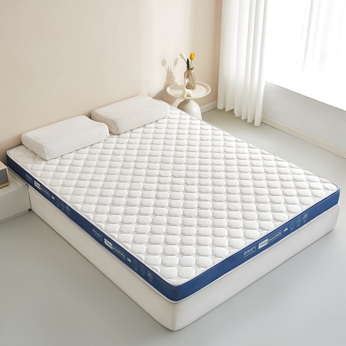 91家纺网 家纺一手货源 找家纺 合纵跨境工厂 2025新款17/25D记忆海绵床垫跨境外贸JIT一件代发TEMU亚马逊希音包过核价立体水波纹 立体回字格深蓝边白
