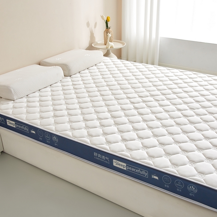 91家纺网 家纺一手货源 找家纺 合纵跨境工厂 2025新款17/25D记忆海绵床垫跨境外贸JIT一件代发TEMU亚马逊希音包过核价立体水波纹 立体回字格深蓝边白