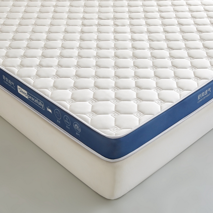 91家纺网 家纺一手货源 找家纺 合纵跨境工厂 2025新款17/25D记忆海绵床垫跨境外贸JIT一件代发TEMU亚马逊希音包过核价立体水波纹 立体回字格深蓝边白