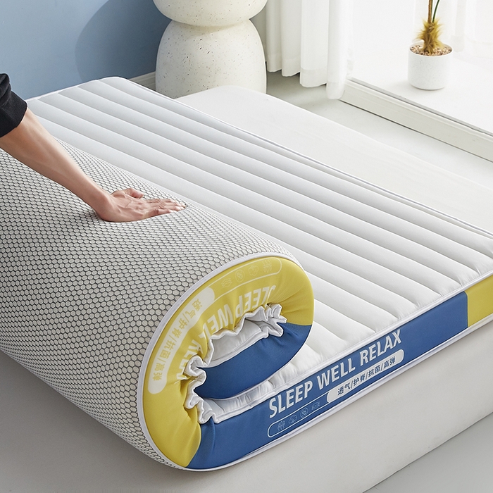 91家纺网 家纺一手货源 找家纺 合纵跨境工厂 2025新款记忆海绵床垫跨境外贸JIT一件代发TEMU亚马逊希音包过核价立体横条 立体横条-白 5cm