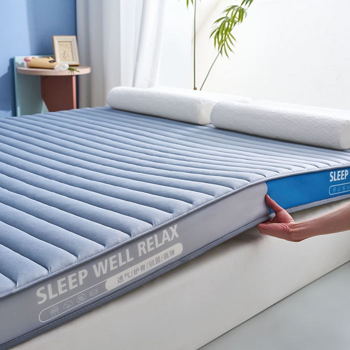 91家纺网 家纺一手货源 找家纺 合纵跨境工厂 2025新款记忆海绵床垫跨境外贸JIT一件代发TEMU亚马逊希音包过核价立体横条 立体横条-灰 5cm