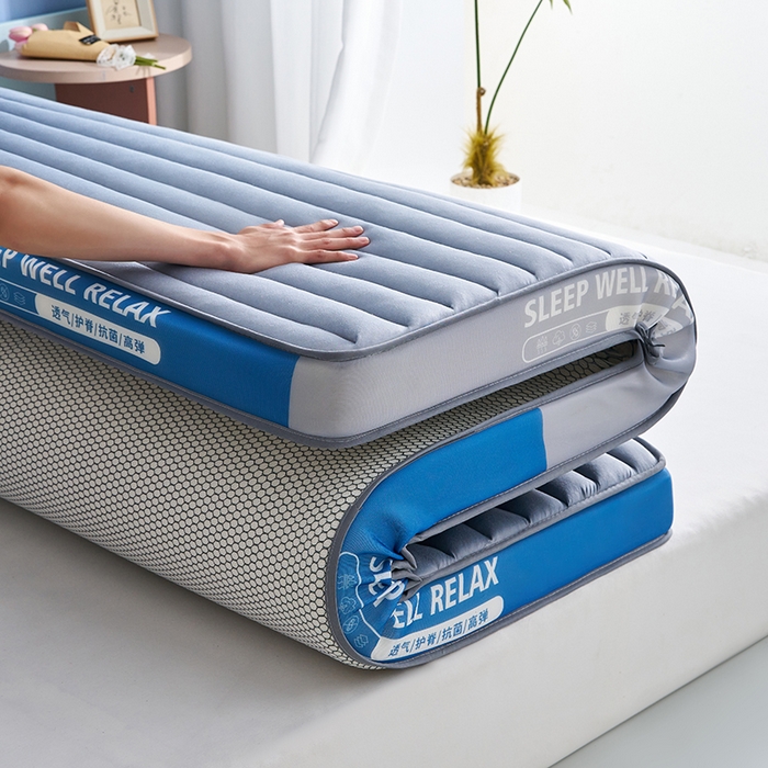 91家纺网 家纺一手货源 找家纺 合纵跨境工厂 2025新款记忆海绵床垫跨境外贸JIT一件代发TEMU亚马逊希音包过核价立体横条 立体横条-灰 5cm