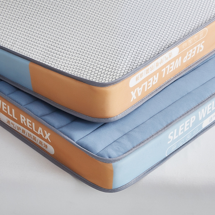 91家纺网 家纺一手货源 找家纺 合纵跨境工厂 2025新款记忆海绵床垫跨境外贸JIT一件代发TEMU亚马逊希音包过核价立体横条 立体横条-蓝 5cm