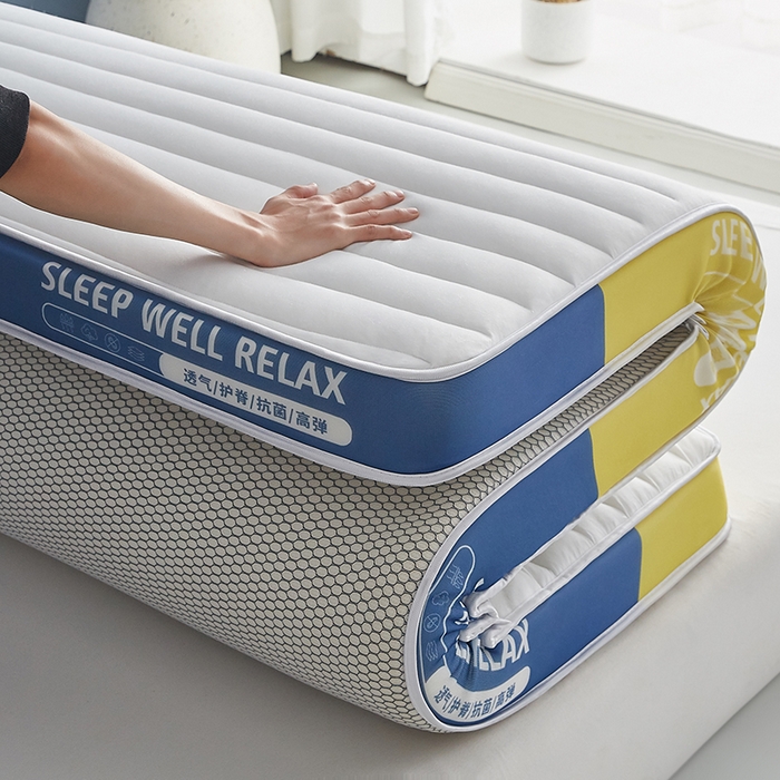 91家纺网 家纺一手货源 找家纺 合纵跨境工厂 2025新款记忆海绵床垫跨境外贸JIT一件代发TEMU亚马逊希音包过核价立体横条 立体横条-白 9cm