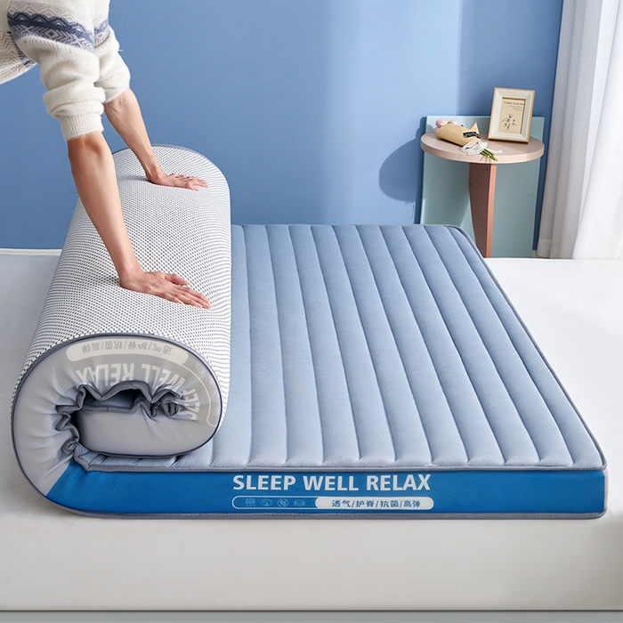 合纵跨境工厂 2025新款记忆海绵床垫跨境外贸JIT一件代发TEMU亚马逊希音包过核价立体横条 立体横条-灰 9cm