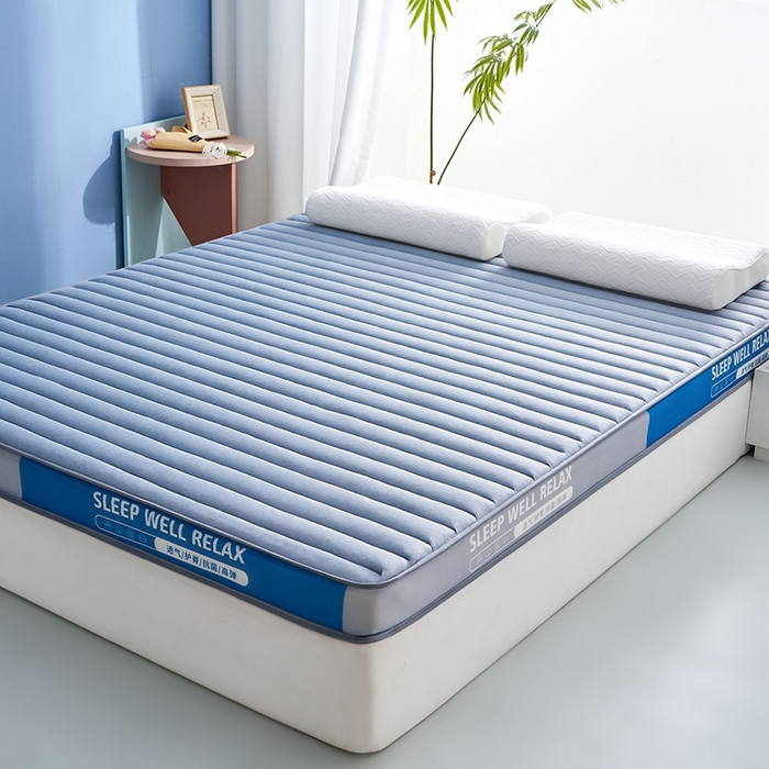 91家纺网 家纺一手货源 找家纺 合纵跨境工厂 2025新款记忆海绵床垫跨境外贸JIT一件代发TEMU亚马逊希音包过核价立体横条 立体横条-灰 9cm