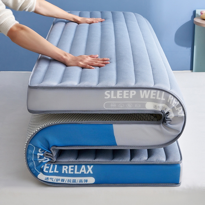 91家纺网 家纺一手货源 找家纺 合纵跨境工厂 2025新款记忆海绵床垫跨境外贸JIT一件代发TEMU亚马逊希音包过核价立体横条 立体横条-灰 9cm