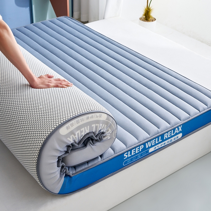 91家纺网 家纺一手货源 找家纺 合纵跨境工厂 2025新款记忆海绵床垫跨境外贸JIT一件代发TEMU亚马逊希音包过核价立体横条 立体横条-灰 9cm