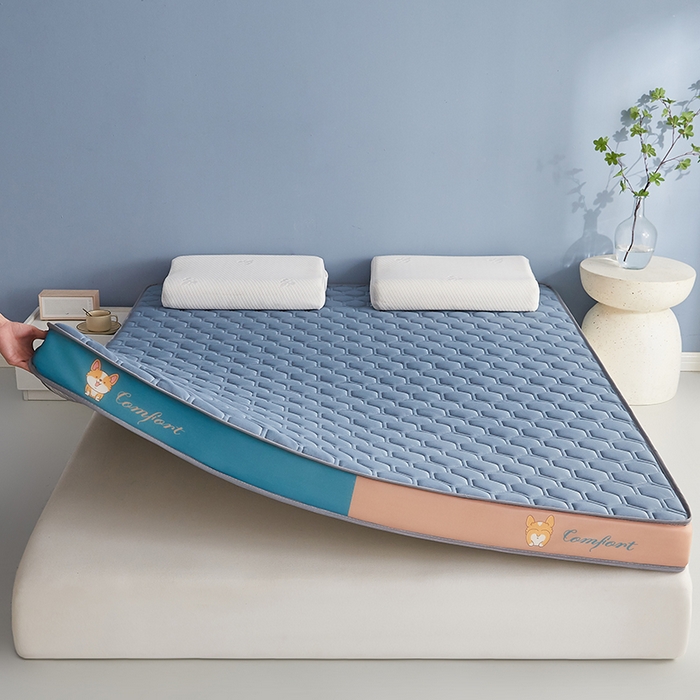 91家纺网 家纺一手货源 找家纺 合纵跨境工厂 2025新款17/25D记忆海绵床垫跨境外贸JIT一件代发TEMU亚马逊希音包过核价立体水波纹核价立体球形 立体球形-蓝 5cm