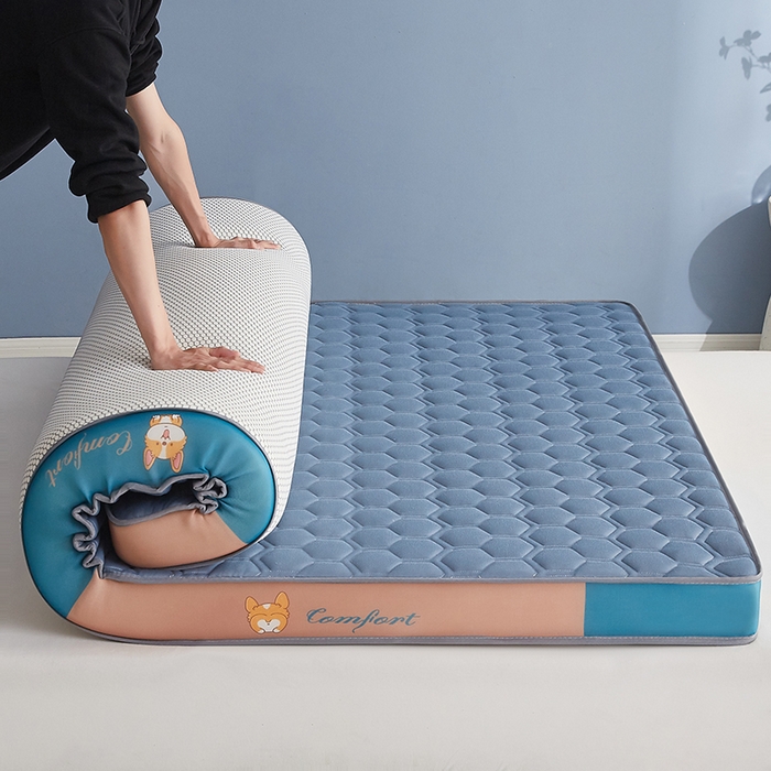 91家纺网 家纺一手货源 找家纺 合纵跨境工厂 2025新款17/25D记忆海绵床垫跨境外贸JIT一件代发TEMU亚马逊希音包过核价立体水波纹核价立体球形 立体球形-蓝 9cm