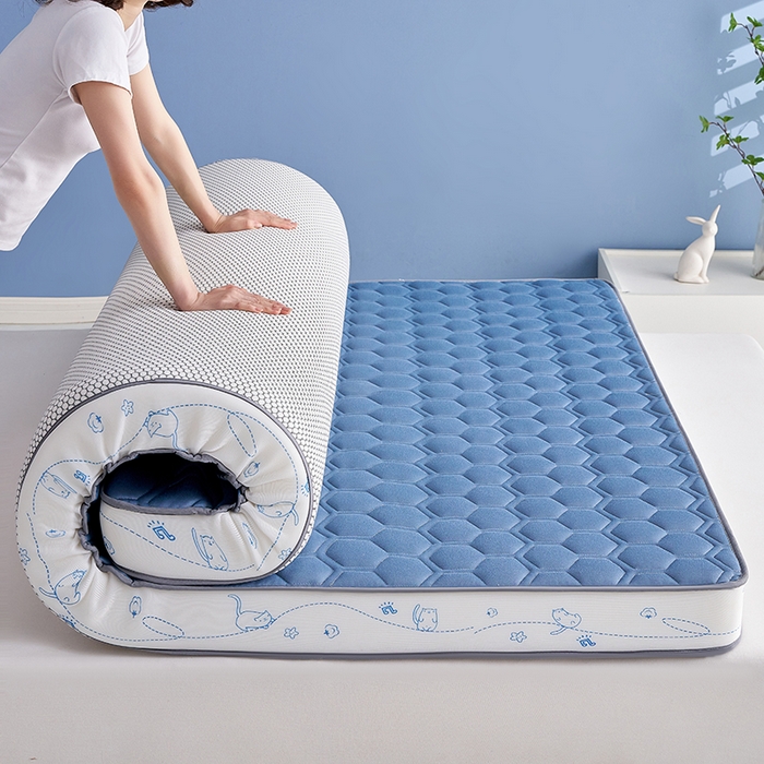 91家纺网 家纺一手货源 找家纺 合纵跨境工厂 2025新款17/25D记忆海绵床垫跨境外贸JIT一件代发TEMU亚马逊希音包过核价立体球形小猫 立体球形小猫-蓝 5cm