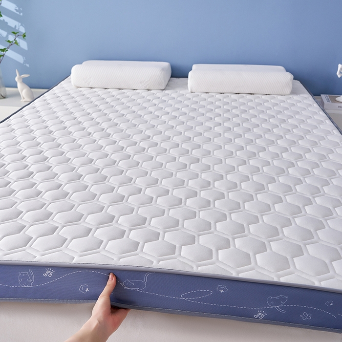 91家纺网 家纺一手货源 找家纺 合纵跨境工厂 2025新款17/25D记忆海绵床垫跨境外贸JIT一件代发TEMU亚马逊希音包过核价立体球形小猫 立体球形小猫-灰蓝边白 5cm