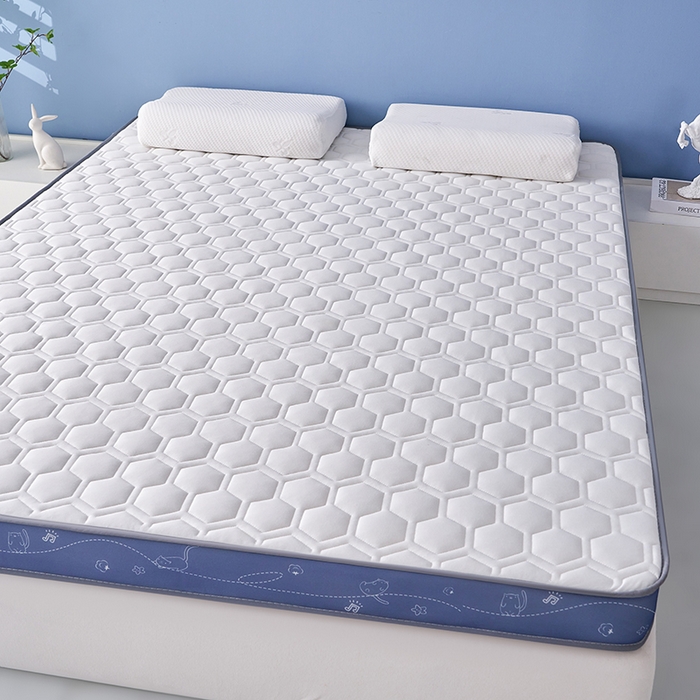 91家纺网 家纺一手货源 找家纺 合纵跨境工厂 2025新款17/25D记忆海绵床垫跨境外贸JIT一件代发TEMU亚马逊希音包过核价立体球形小猫 立体球形小猫-灰蓝边白 5cm