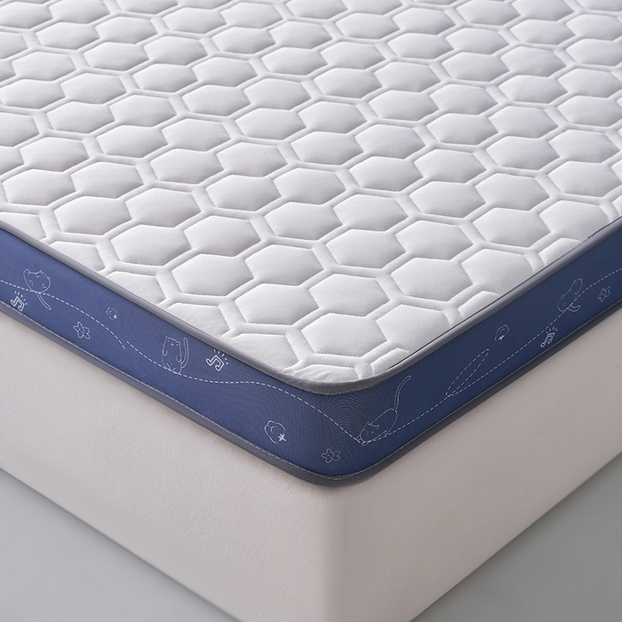 91家纺网 家纺一手货源 找家纺 合纵跨境工厂 2025新款17/25D记忆海绵床垫跨境外贸JIT一件代发TEMU亚马逊希音包过核价立体球形小猫 立体球形小猫-灰蓝边白 9cm