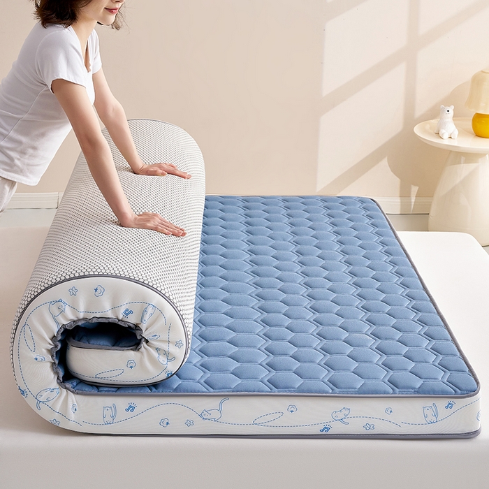 91家纺网 家纺一手货源 找家纺 合纵跨境工厂 2025新款17/25D记忆海绵床垫跨境外贸JIT一件代发TEMU亚马逊希音包过核价立体球形小猫 立体球形小猫-蓝 9cm