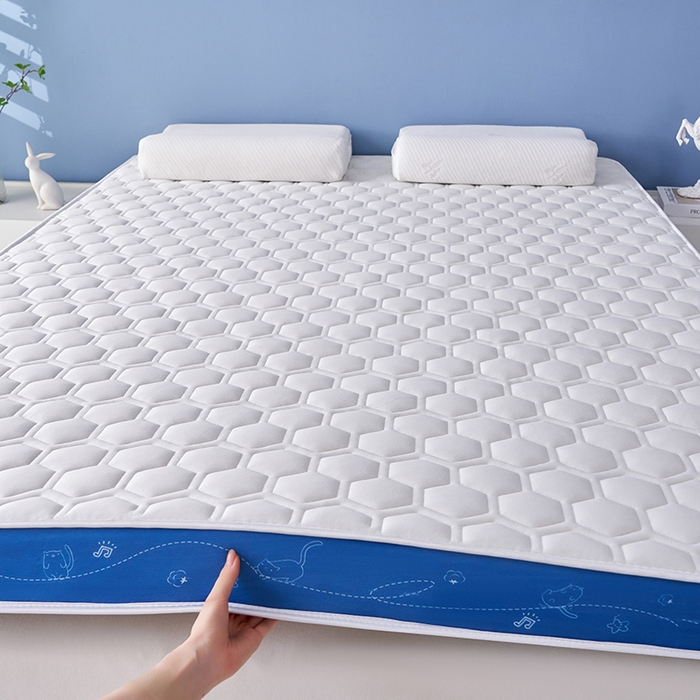 91家纺网 家纺一手货源 找家纺 合纵跨境工厂 2025新款17/25D记忆海绵床垫跨境外贸JIT一件代发TEMU亚马逊希音包过核价立体球形小猫 立体球形小猫-蓝边白 5cm