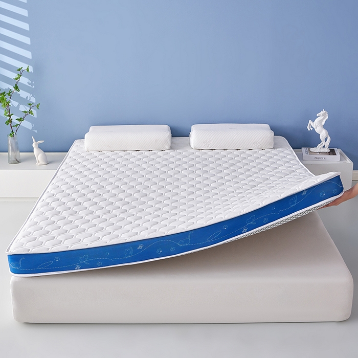 91家纺网 家纺一手货源 找家纺 合纵跨境工厂 2025新款17/25D记忆海绵床垫跨境外贸JIT一件代发TEMU亚马逊希音包过核价立体球形小猫 立体球形小猫-蓝边白 5cm