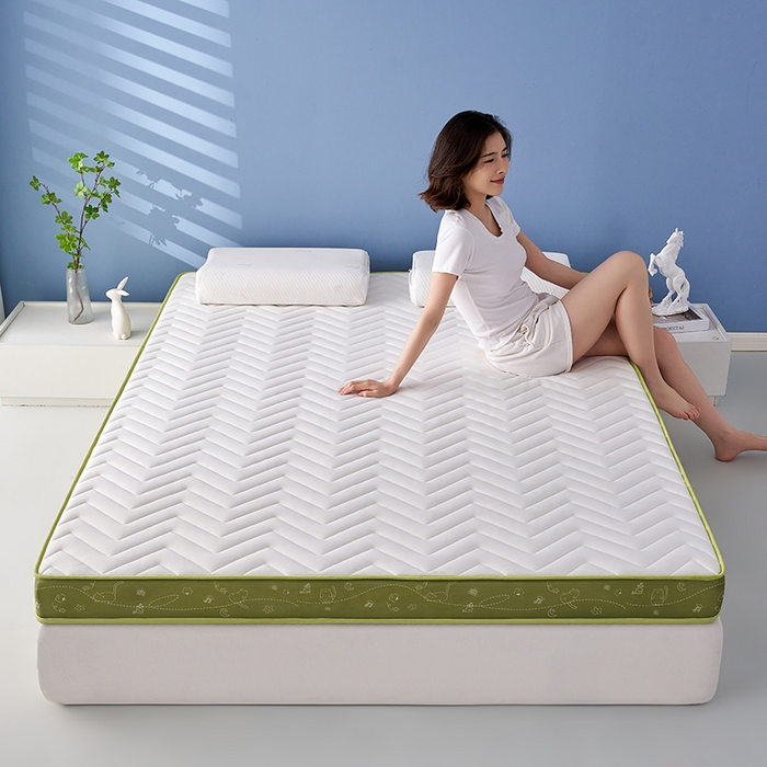 91家纺网 家纺一手货源 找家纺 合纵跨境工厂 2025新款17/25D记忆海绵床垫跨境外贸JIT一件代发TEMU亚马逊希音包过核价立体月亮款 立体月亮款-绿边白 5cm