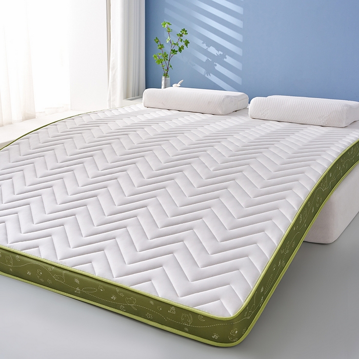 91家纺网 家纺一手货源 找家纺 合纵跨境工厂 2025新款17/25D记忆海绵床垫跨境外贸JIT一件代发TEMU亚马逊希音包过核价立体月亮款 立体月亮款-绿边白 5cm