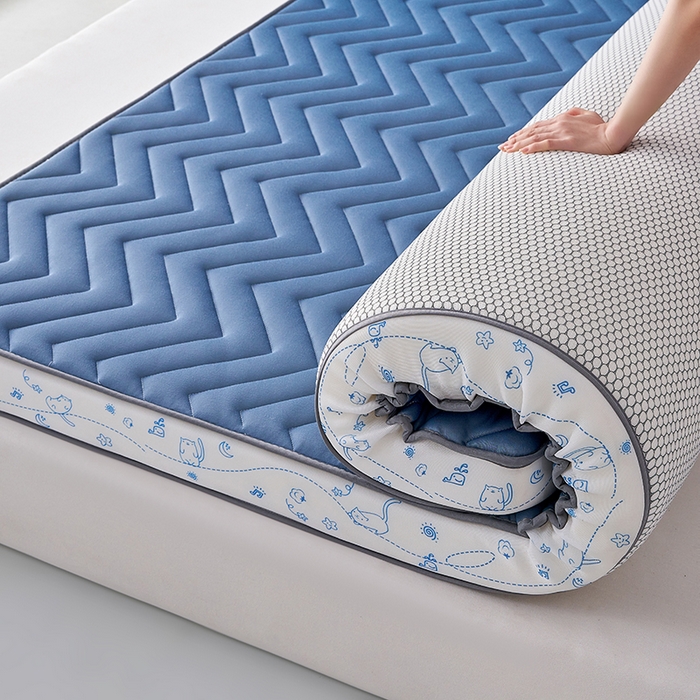 91家纺网 家纺一手货源 找家纺 合纵跨境工厂 2025新款17/25D记忆海绵床垫跨境外贸JIT一件代发TEMU亚马逊希音包过核价立体月亮款 立体月亮款-蓝 5cm