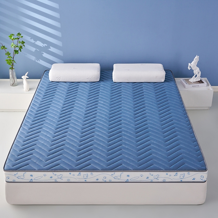 91家纺网 家纺一手货源 找家纺 合纵跨境工厂 2025新款17/25D记忆海绵床垫跨境外贸JIT一件代发TEMU亚马逊希音包过核价立体月亮款 立体月亮款-蓝 5cm