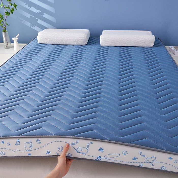 91家纺网 家纺一手货源 找家纺 合纵跨境工厂 2025新款17/25D记忆海绵床垫跨境外贸JIT一件代发TEMU亚马逊希音包过核价立体月亮款 立体月亮款-蓝 5cm