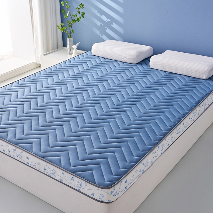 91家纺网 家纺一手货源 找家纺 合纵跨境工厂 2025新款17/25D记忆海绵床垫跨境外贸JIT一件代发TEMU亚马逊希音包过核价立体月亮款 立体月亮款-蓝 9cm