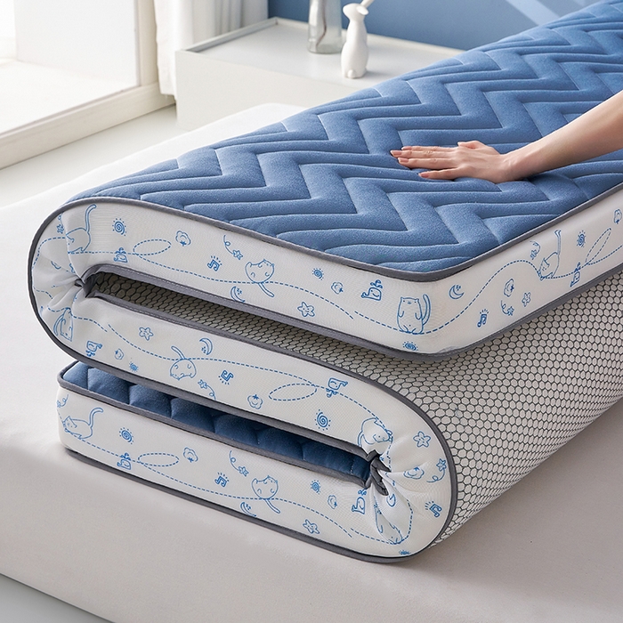 91家纺网 家纺一手货源 找家纺 合纵跨境工厂 2025新款17/25D记忆海绵床垫跨境外贸JIT一件代发TEMU亚马逊希音包过核价立体月亮款 立体月亮款-蓝 9cm