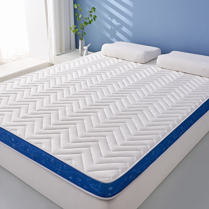 91家纺网 家纺一手货源 找家纺 合纵跨境工厂 2025新款17/25D记忆海绵床垫跨境外贸JIT一件代发TEMU亚马逊希音包过核价立体月亮款 立体月亮款-蓝边白 9cm