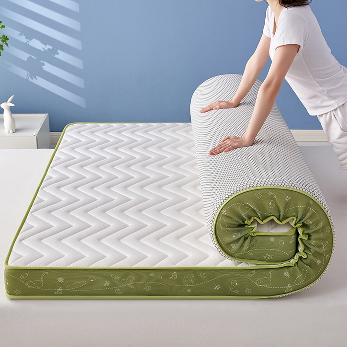 合纵跨境工厂 2025新款17/25D记忆海绵床垫跨境外贸JIT一件代发TEMU亚马逊希音包过核价立体月亮款 立体月亮款-绿边白 9cm