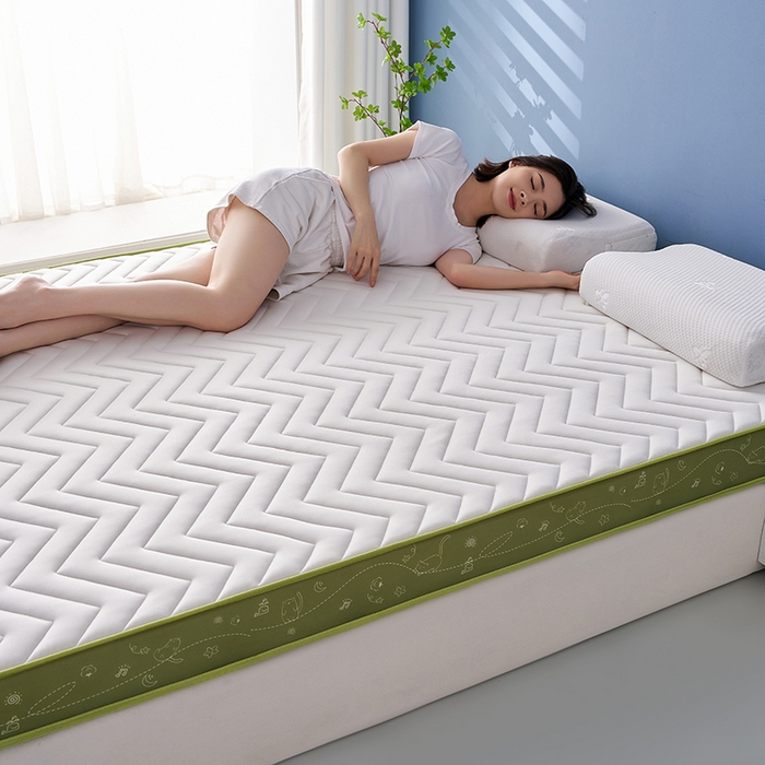 91家纺网 家纺一手货源 找家纺 合纵跨境工厂 2025新款17/25D记忆海绵床垫跨境外贸JIT一件代发TEMU亚马逊希音包过核价立体月亮款 立体月亮款-绿边白 9cm