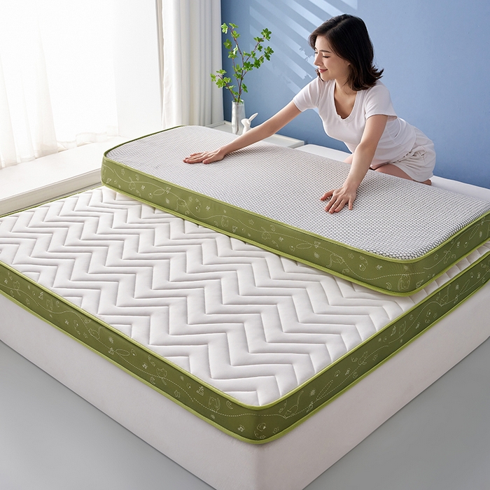 91家纺网 家纺一手货源 找家纺 合纵跨境工厂 2025新款17/25D记忆海绵床垫跨境外贸JIT一件代发TEMU亚马逊希音包过核价立体月亮款 立体月亮款-绿边白 9cm