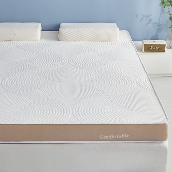 91家纺网 家纺一手货源 找家纺 合纵跨境工厂 2025新款17/25D记忆海绵床垫跨境外贸JIT一件代发TEMU亚马逊希音包过核价立体水波纹 立体水波纹针织咖边白