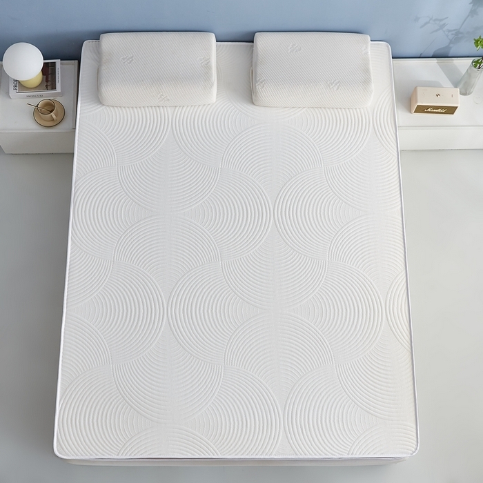 91家纺网 家纺一手货源 找家纺 合纵跨境工厂 2025新款17/25D记忆海绵床垫跨境外贸JIT一件代发TEMU亚马逊希音包过核价立体水波纹 立体水波纹针织咖边白