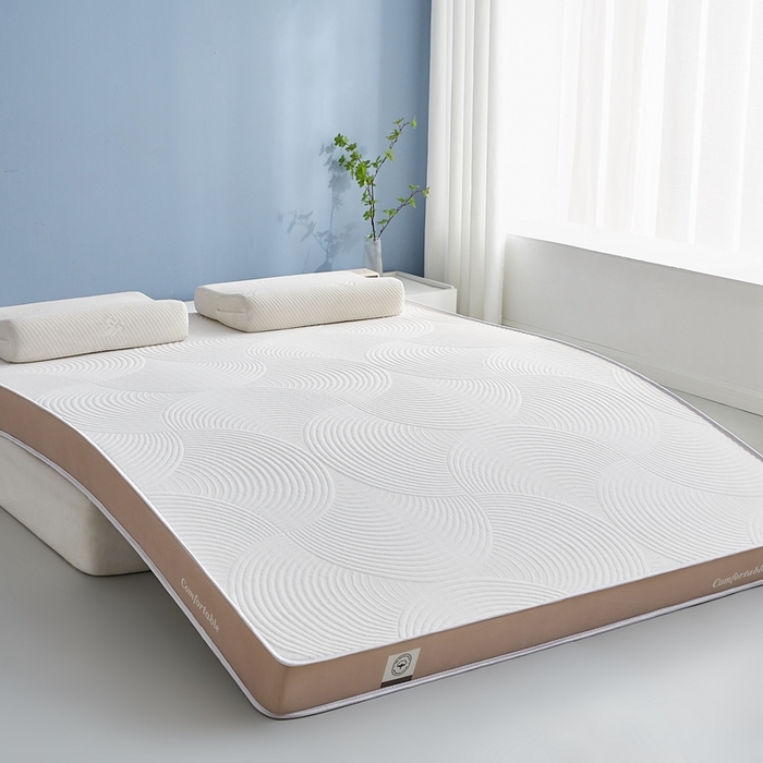 91家纺网 家纺一手货源 找家纺 合纵跨境工厂 2025新款17/25D记忆海绵床垫跨境外贸JIT一件代发TEMU亚马逊希音包过核价立体水波纹 立体水波纹针织咖边白