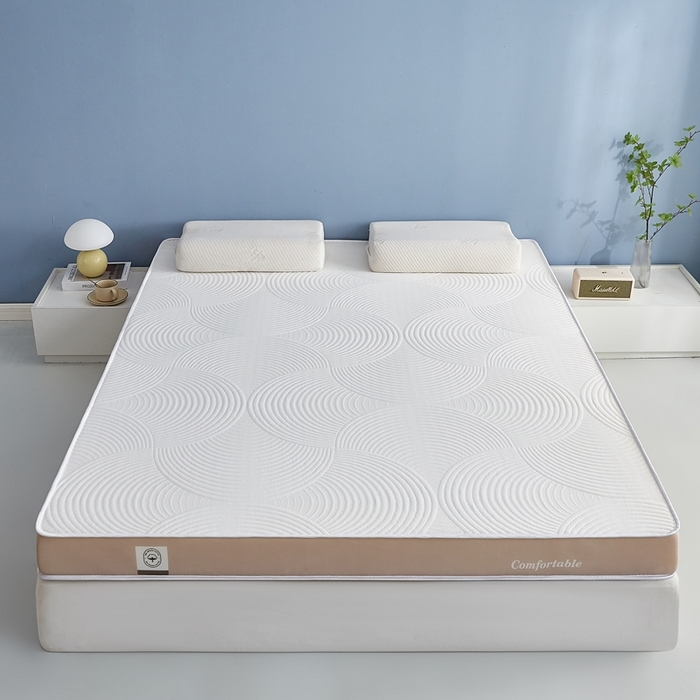 91家纺网 家纺一手货源 找家纺 合纵跨境工厂 2025新款17/25D记忆海绵床垫跨境外贸JIT一件代发TEMU亚马逊希音包过核价立体水波纹 立体水波纹针织咖边白