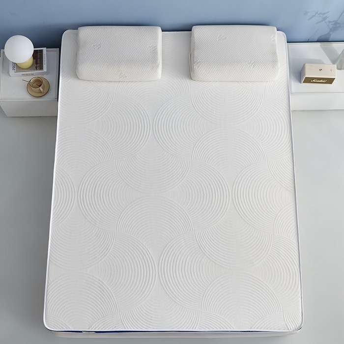 91家纺网 家纺一手货源 找家纺 合纵跨境工厂 2025新款17/25D记忆海绵床垫跨境外贸JIT一件代发TEMU亚马逊希音包过核价立体水波纹 立体水波纹针织蓝边白