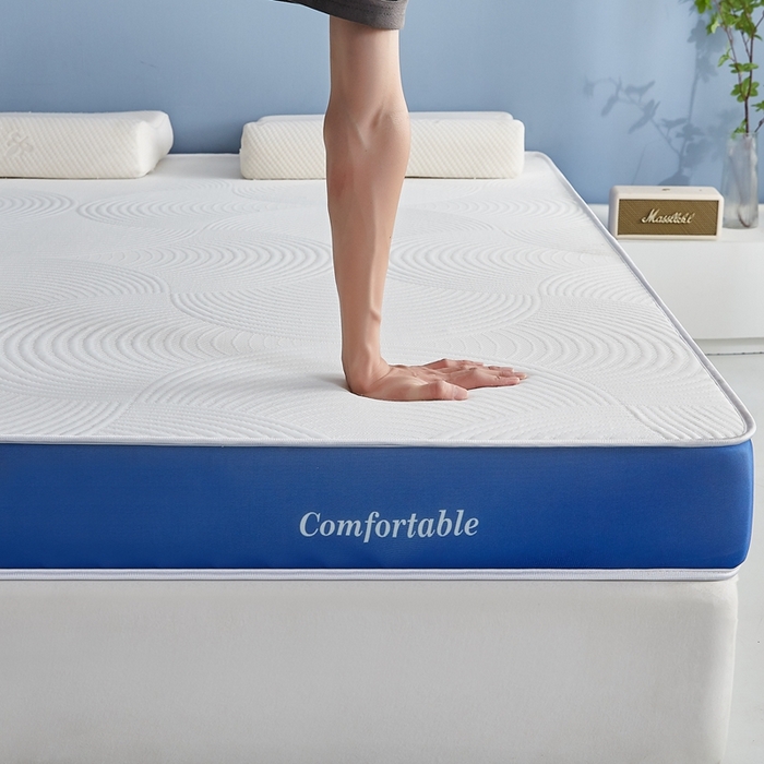 91家纺网 家纺一手货源 找家纺 合纵跨境工厂 2025新款17/25D记忆海绵床垫跨境外贸JIT一件代发TEMU亚马逊希音包过核价立体水波纹 立体水波纹针织蓝边白