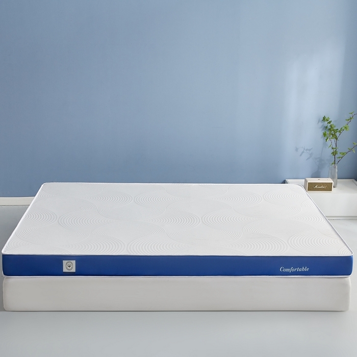 91家纺网 家纺一手货源 找家纺 合纵跨境工厂 2025新款17/25D记忆海绵床垫跨境外贸JIT一件代发TEMU亚马逊希音包过核价立体水波纹 立体水波纹针织蓝边白